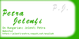 petra jelenfi business card